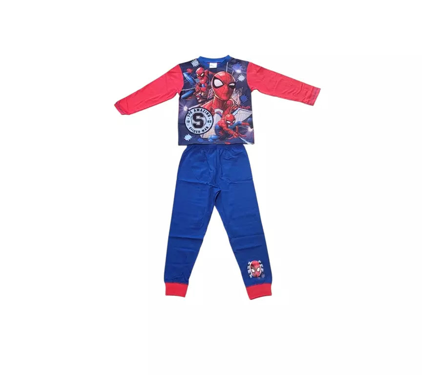 Marvel Spider-Man Pyjama Jongens – Rood Shirt & Blauwe Broek – 100% Katoen – Officiële Licentie