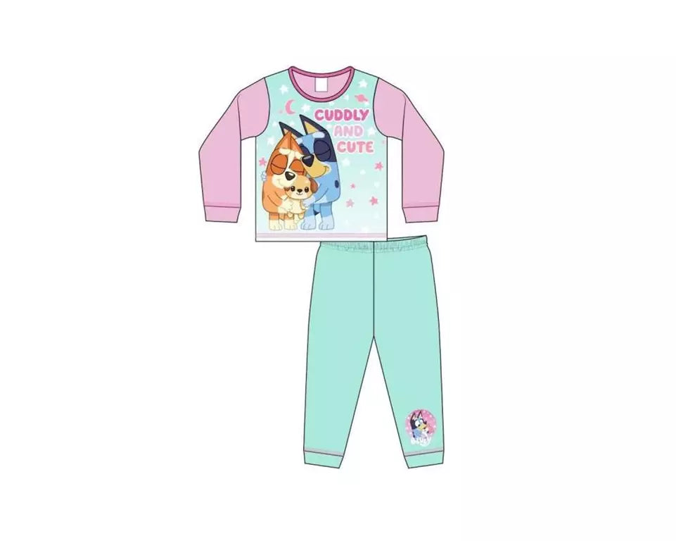 Bluey Pyjama Meisjes – Cuddle and Cute – Roze & Lichtblauw – Maten 86/92 t/m 104/110