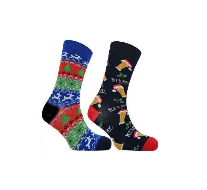 2 Paar Weihnachtssocken Herren Gr. 41-46