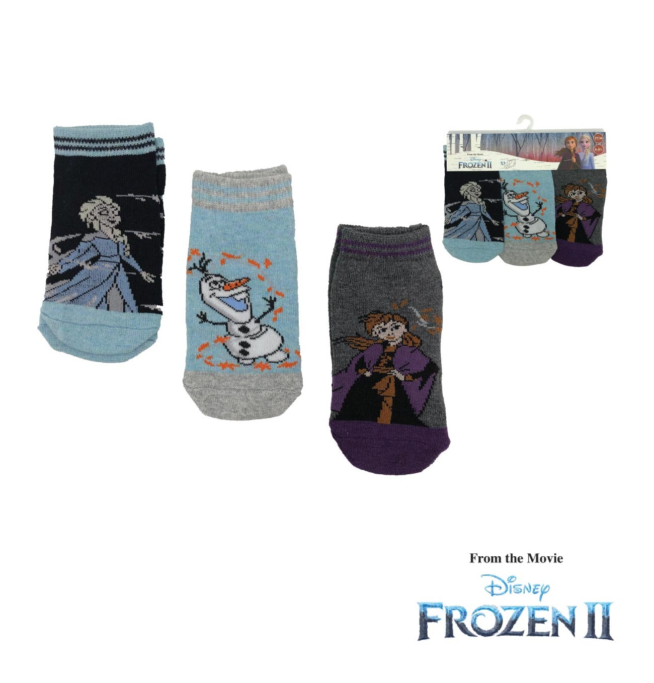3 paires de chaussettes montantes Disney Frozen