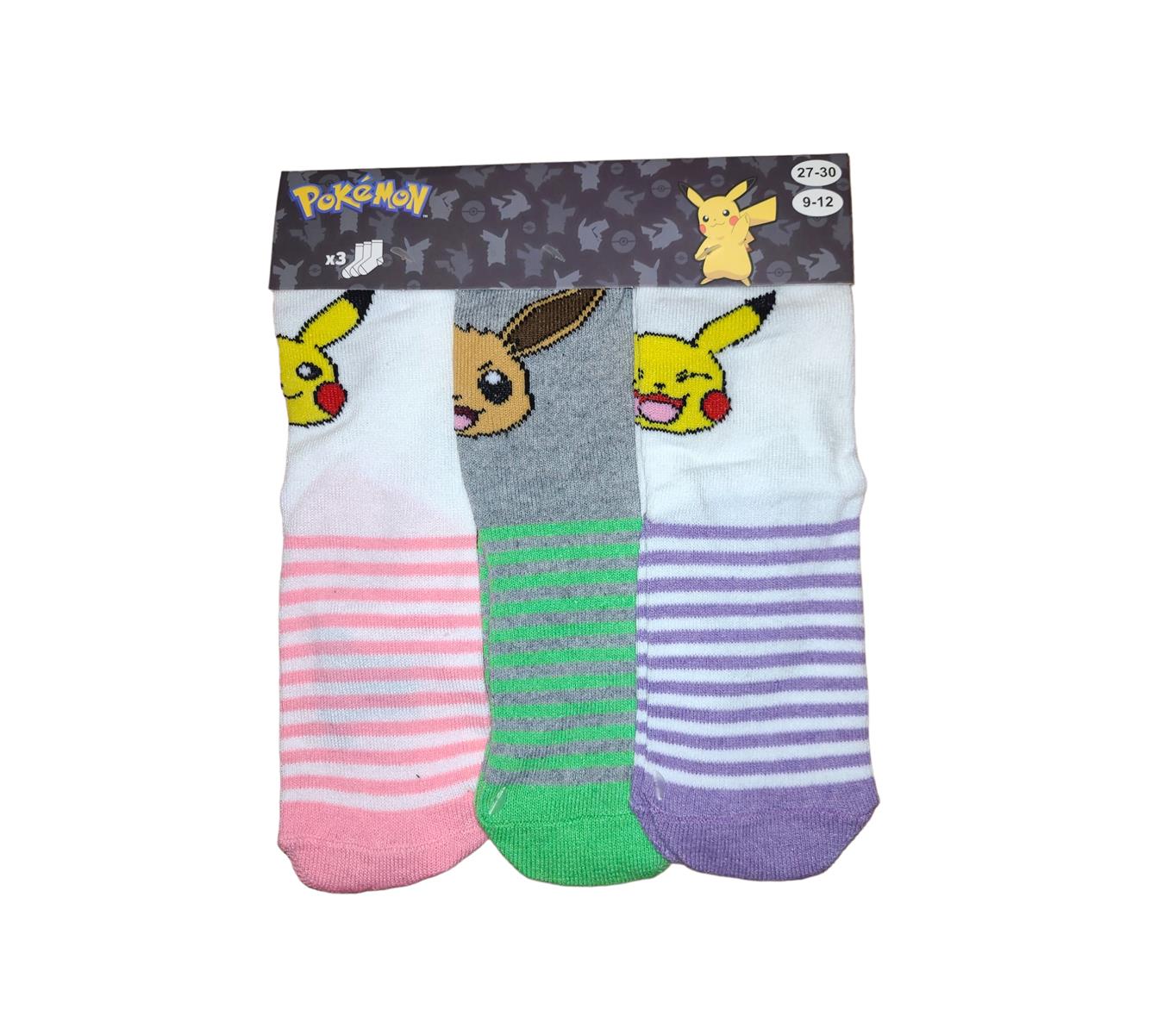 3 paires de chaussettes Pokémon