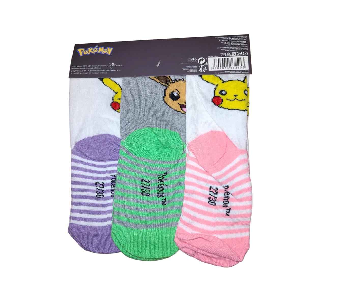 3 paires de chaussettes Pokémon