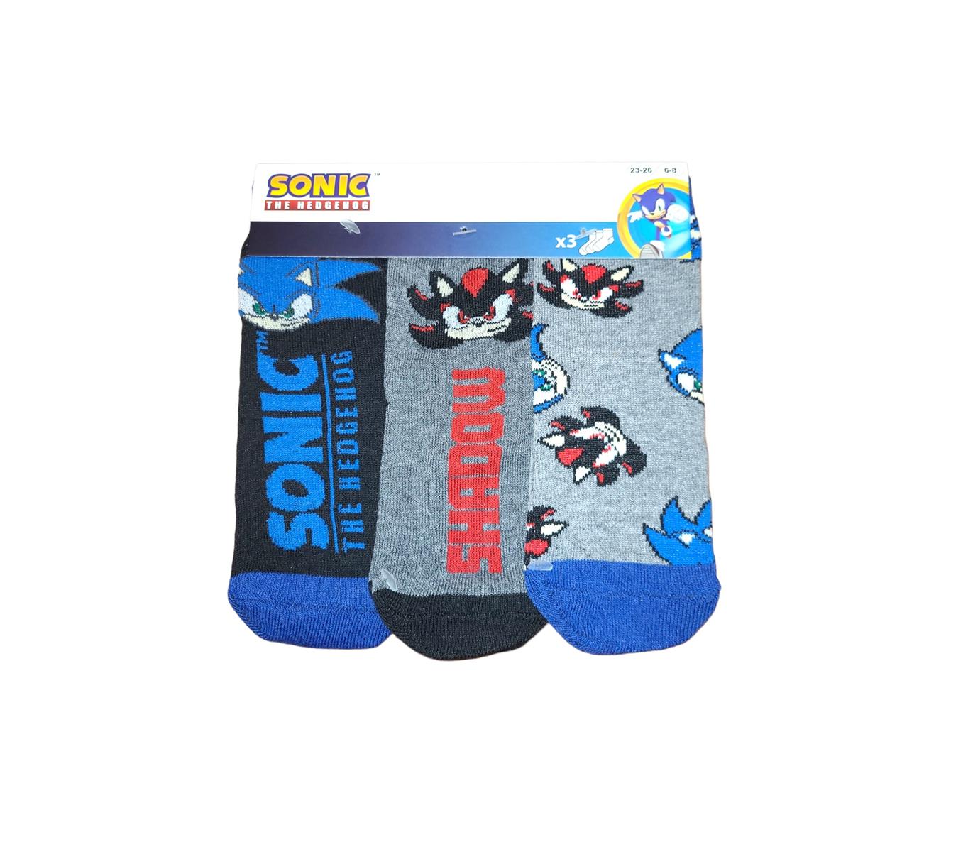 3 paires de chaussettes Sonic le hérisson