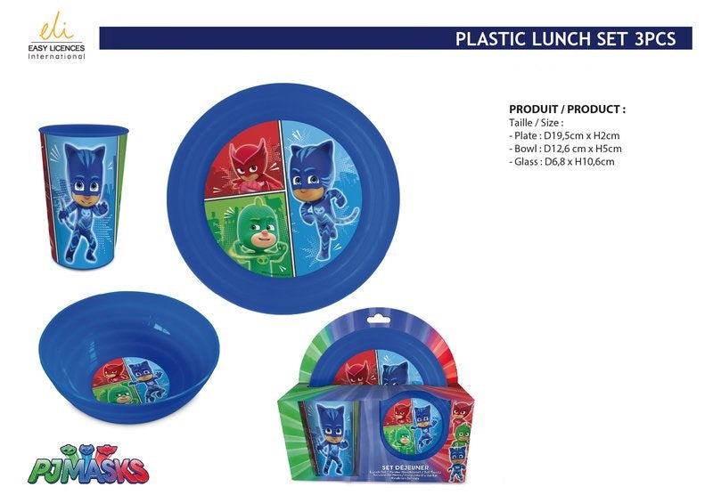 3-delige ontbijt/lunch set PJ Masks