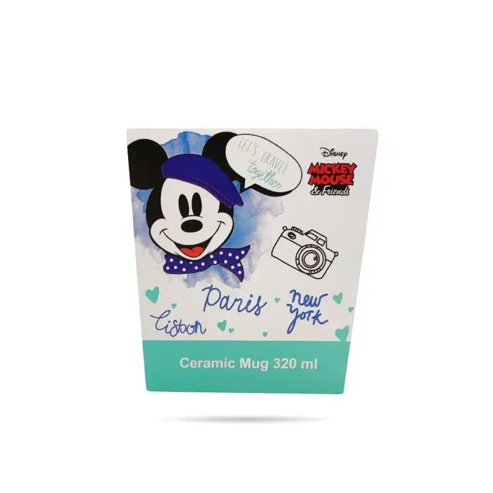 Disney Mickey & Minnie Mouse Mok – Blauw New York Design – 320 ml Keramiek – Magnetron & Vaatwasserbestendig – Officiële Licentie