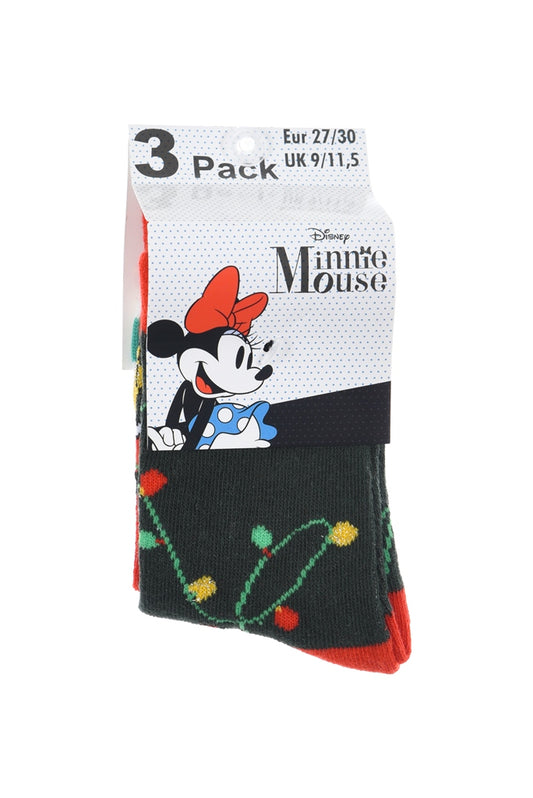 3 Paar Minnie Mouse Weihnachtssocken