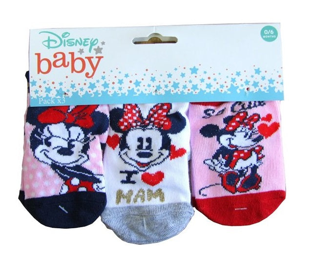 Lot de 3 chaussettes bébé Minnie Mouse