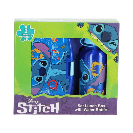 Stitch Lunchset – Broodtrommel & Aluminium Drinkfles 400 ml