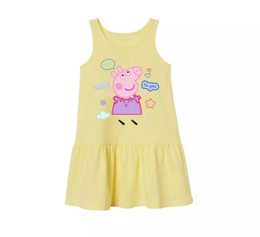 Peppa Pig Zomerjurkje – Geel – 100% Katoen – Officiële Licentie – Meisjesjurk