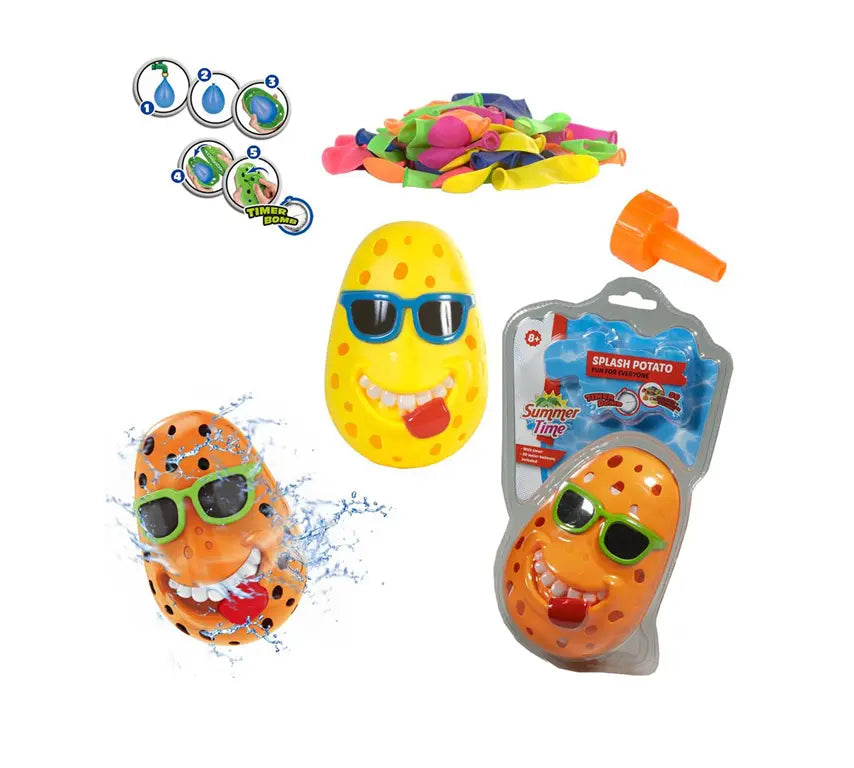 Summertime Splash Potato waterballon spel assorti kleuren groen oranje geel