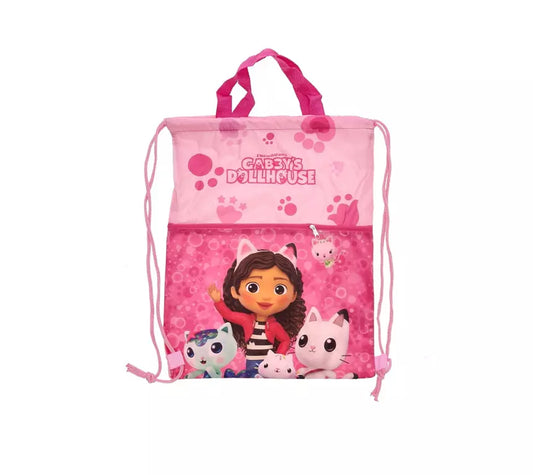 Gabby’s Dollhouse Luxe Gymtas – 45x34,5 cm – Met Voorvak en Trekkoord – Officiële Licentie