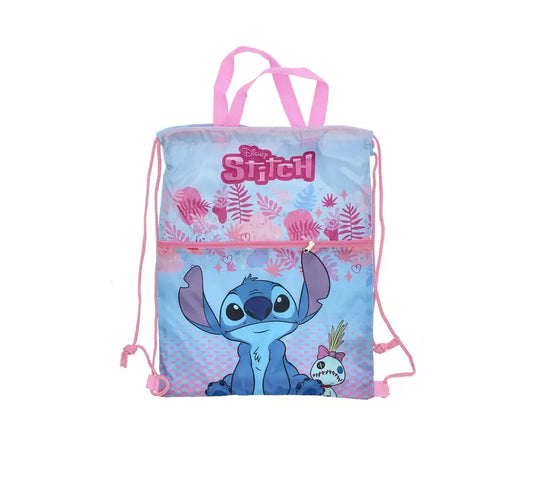 Disney Stitch & Scrump Luxe Gymtas – Tropisch Design – 45x34,5 cm – Met Ritsvak – Officiële Licentie