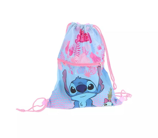Disney Stitch & Scrump Luxe Gymtas – Tropisch Design – 45x34,5 cm – Met Ritsvak – Officiële Licentie