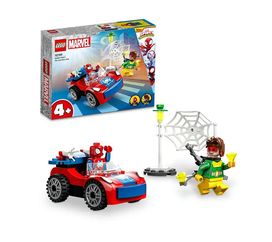 LEGO® Marvel 10789 Spider-Man’s Auto en Doc Ock speelset met Spidey auto, Doc Ock minifiguur en spinnenweb accessoires voor kinderen vanaf 4 jaar.