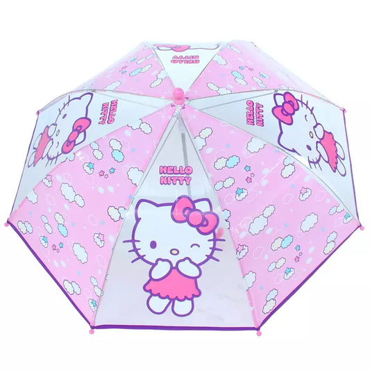Hello Kitty Kinderparaplu – Roze &amp; Transparant – 71 cm