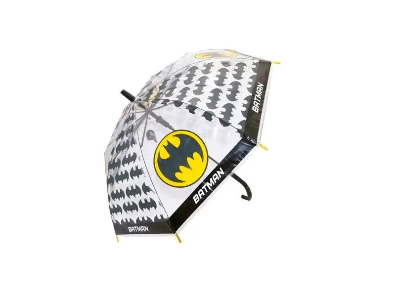 Batman kinderparaplu transparant zwart geel met Batman logo