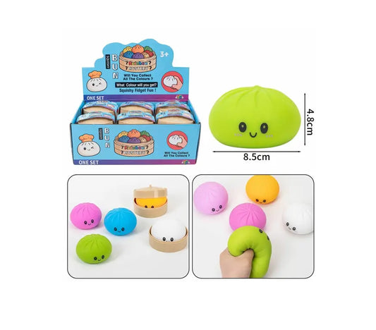 Squishy Dumpling XL 8,5 cm rainbow mystery in gesloten doosje verrassing kleur