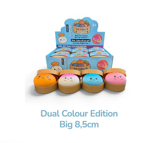 Squishy Dumpling Dual Colour XL 8,5 cm met 2 kleuren