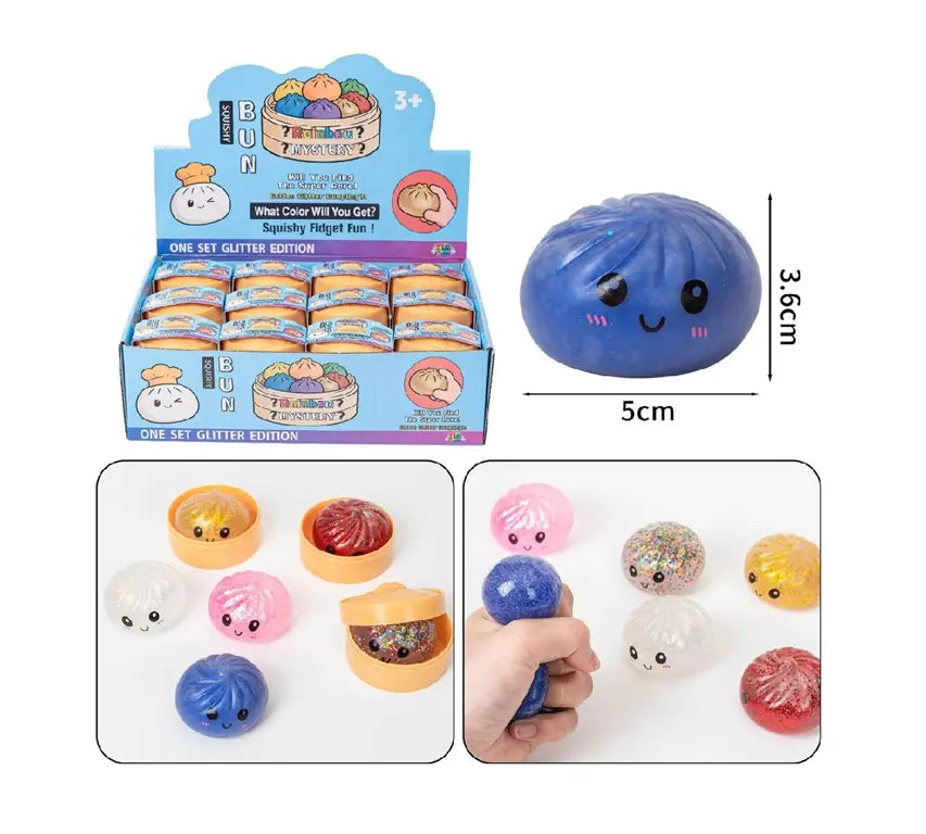 Squishy Dumpling Glitter Editie Mystery Blind Box 5,5 cm met verschillende kleuren
