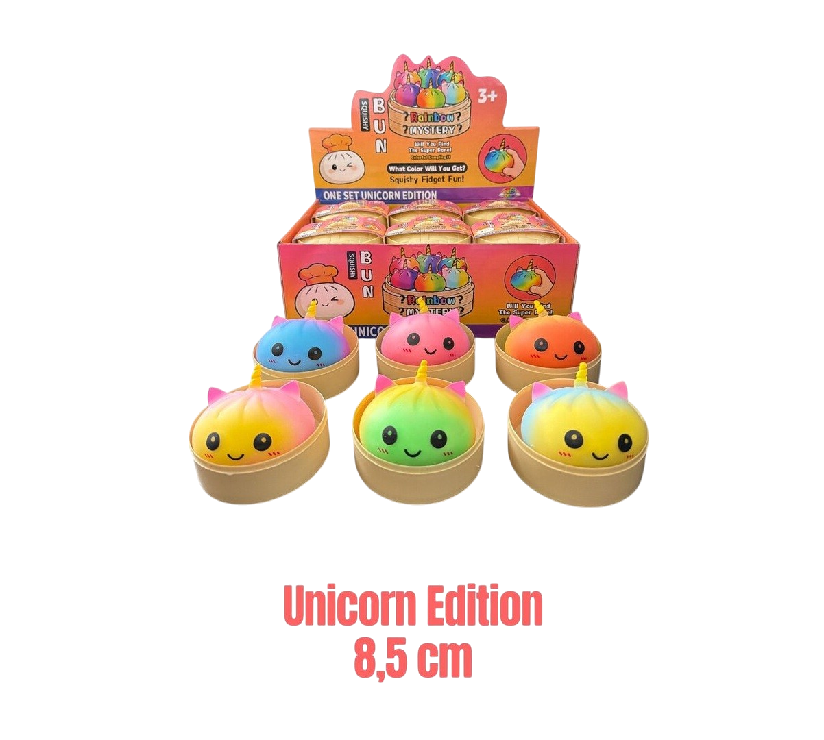 Squishy Dumpling Unicorn Edition 8,5 cm zachte unicorn squishy