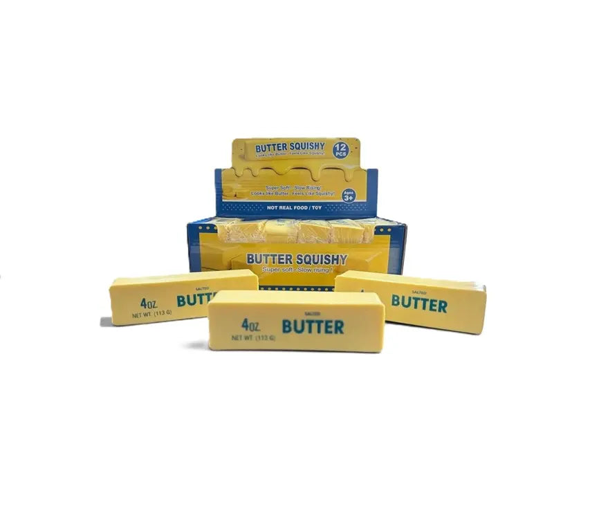Butter Squishy slow rising knijpspeelgoed in de vorm van een pakje boter