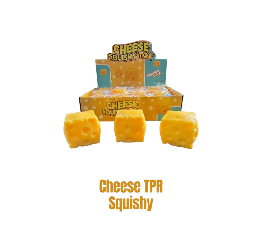 Cheese TPR Squishy kaas knijpspeelgoed 5 x 5 cm