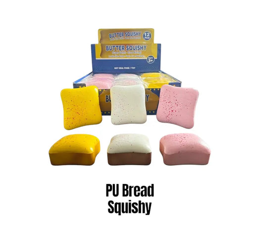 Brood Squishy slow rising knijpspeelgoed 11 x 9,5 cm in verschillende kleuren