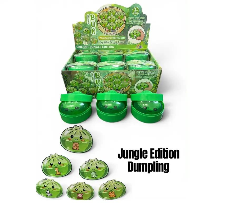 Jungle Edition Dumpling Squishy Mystery Blind Box van 8,5 cm met verschillende jungledieren