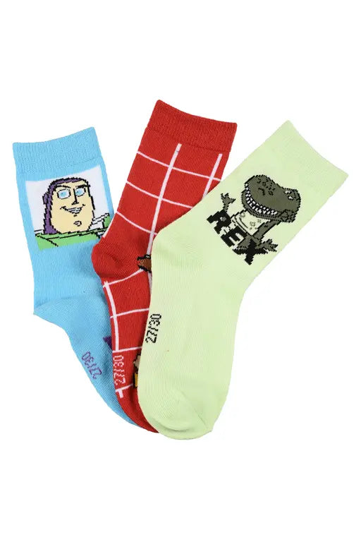 3 paar Toy Story kindersokken met Buzz Lightyear Woody en Rex