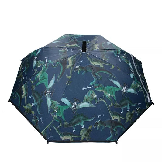 Skooter Dino Paraplu Kinderen – Donkerblauw met Coole Dino’s – 63 cm – Lichtgewicht & Veilig Ontwerp