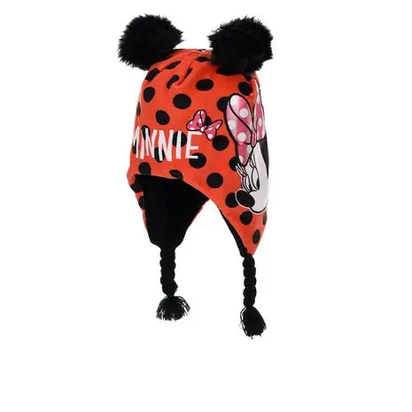 Disney Minnie Mouse wintermuts rood met zwarte stippen en oortjes