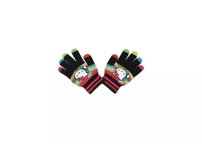 Hello Kitty Handschoenen Kinderen – Zwart met Kleurrijk Design – 3-6 Jaar – Officieel Product