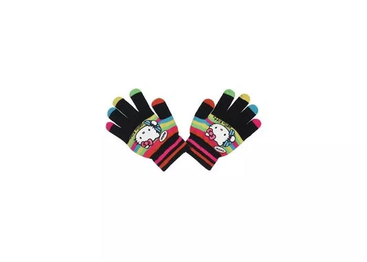 Hello Kitty Handschoenen Kinderen – Zwart met Kleurrijk Design – 3-6 Jaar – Officieel Product
