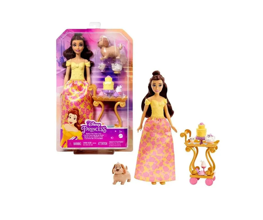 Disney Princess Belle pop met theekar hondje en accessoires Beauty and the Beast officiële licentie