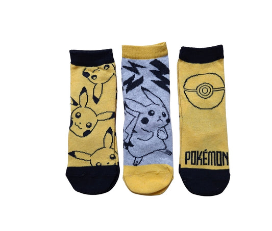 3 paar Pokémon Sokken - geel - maat 23/26