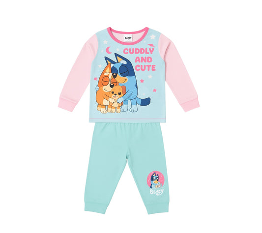 Bluey Pyjama Meisjes – Cuddle and Cute – Roze & Lichtblauw – Maten 86/92 t/m 104/110