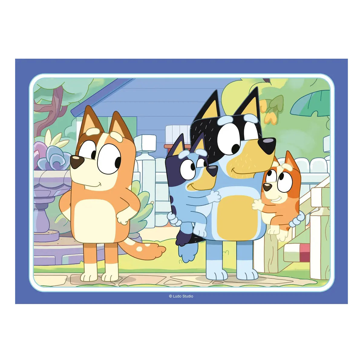 Bluey puzzel van 24 stukjes met Bluey, Bingo, Bandit en Chilli