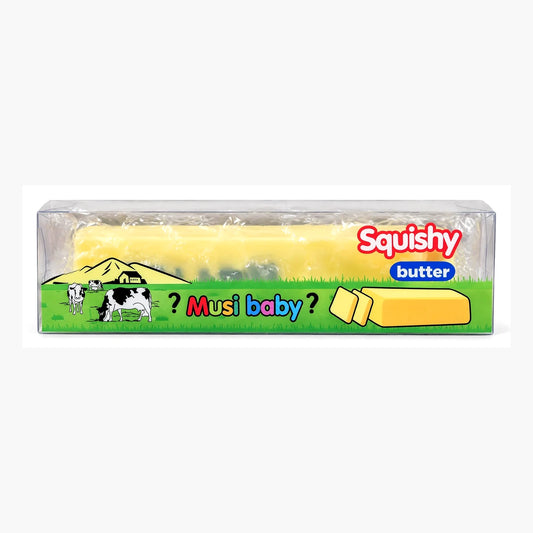 Wax Butter Squishy geel in verpakking ca. 13 cm