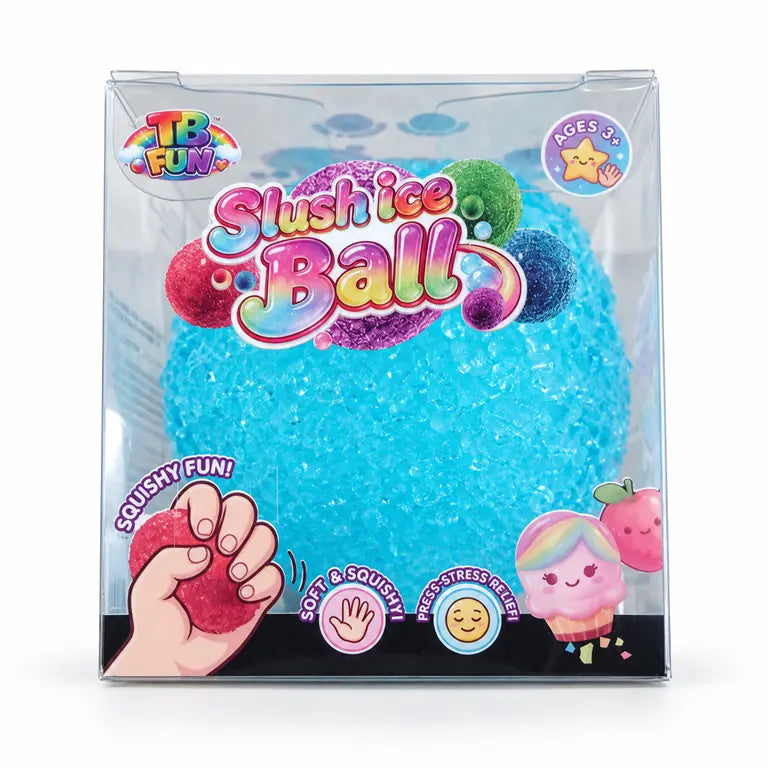 TB Fun Slush Ice Ball squishy blauw in verpakking