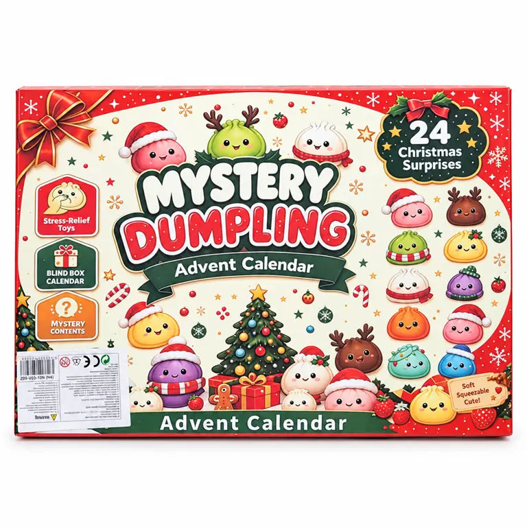 Adventskalender met 24 mini squishy's en speciale kerstmodellen