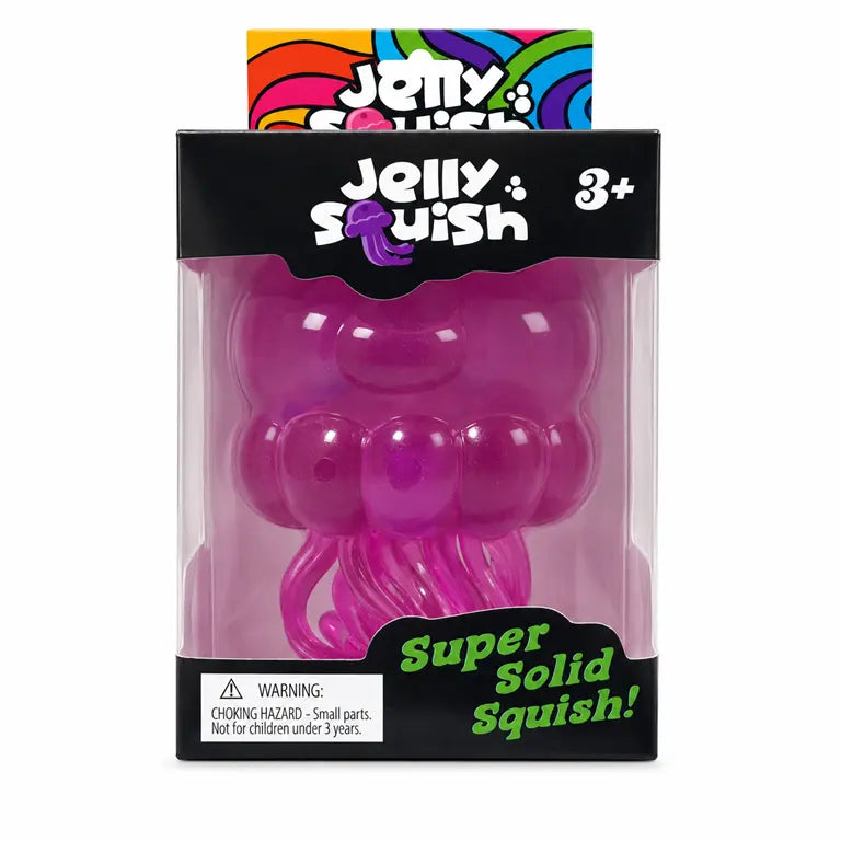 Jelly Fish Squishy met Glitters – Stevige Jellyfish Squishy – 6 x 6 cm – Verkrijgbaar in 3 kleuren