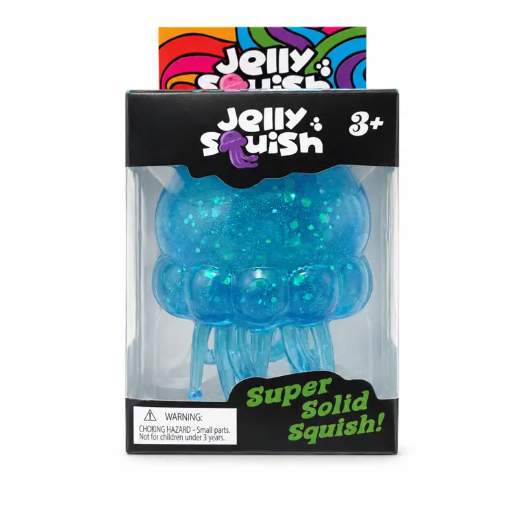 Jelly Fish Squishy met Glitters – Stevige Jellyfish Squishy – 6 x 6 cm – Verkrijgbaar in 3 kleuren