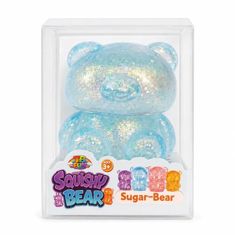 Sugar Glitter Bear Squishy – Glitter Beer Knijpspeelgoed 6,5 x 6,5 cm