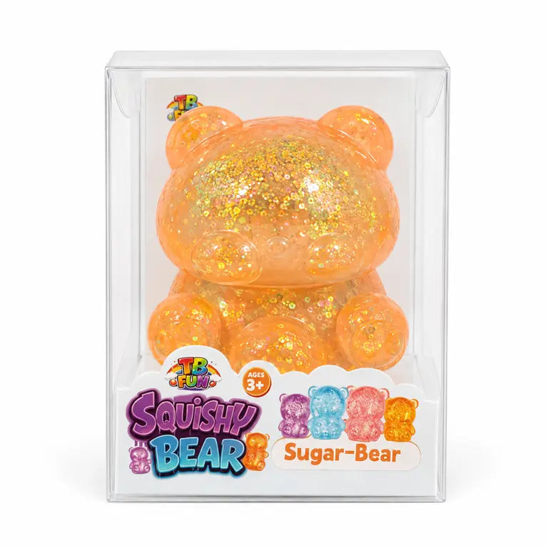 Sugar Glitter Bear Squishy – Glitter Beer Knijpspeelgoed 6,5 x 6,5 cm