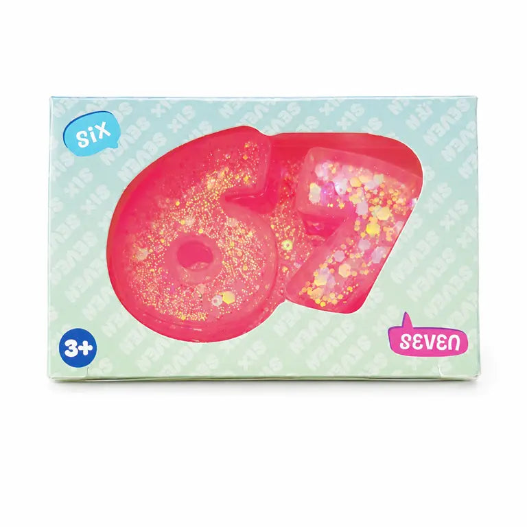 6-7 Sugar Squishy met Glitters – Knijpspeelgoed 7 x 5 cm