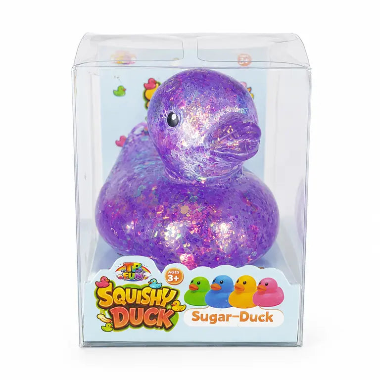 Sugar Duck Squishy met Glitters – Badeend Squishy – 7 x 7 cm – Diverse Kleuren