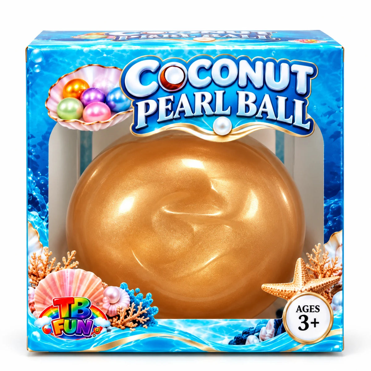 TB-Fun Coconut Pearl Ball squishy goud metallic ca. 7 cm
