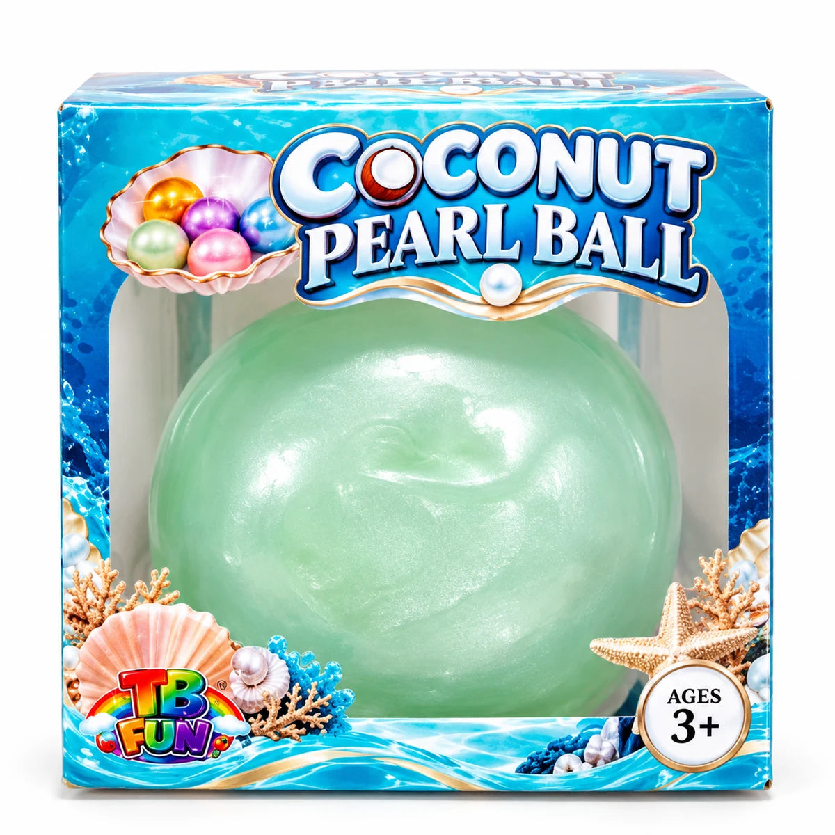 TB-Fun Coconut Pearl Ball squishy groen ca. 7 cm