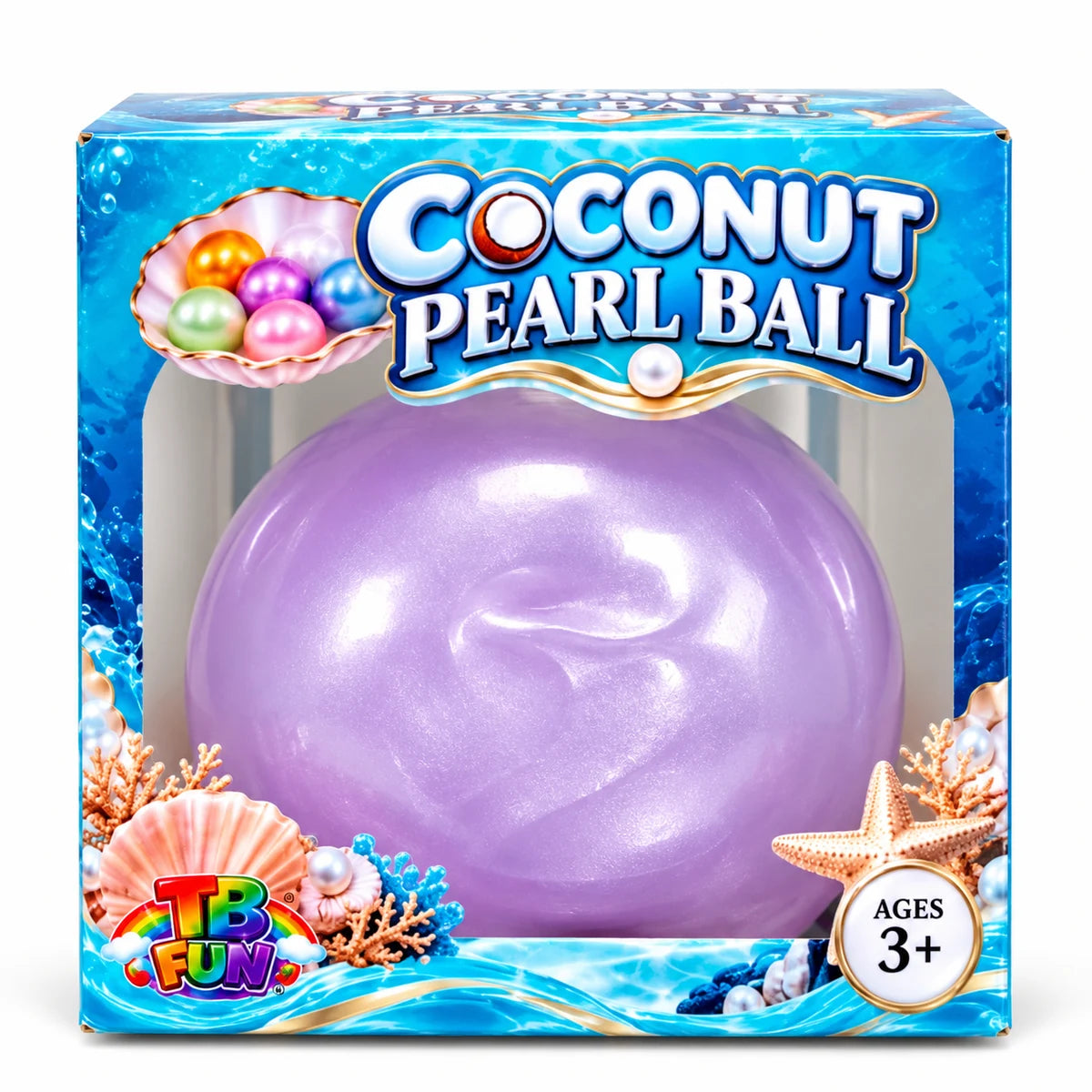 TB-Fun Coconut Pearl Ball squishy paars ca. 7 cm