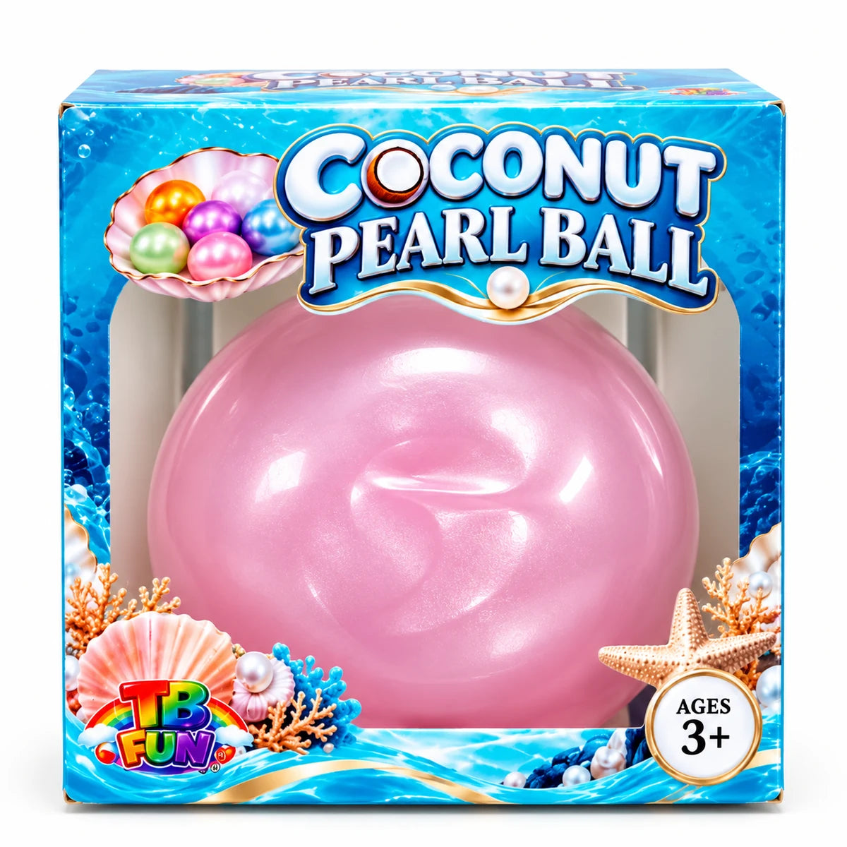 TB-Fun Coconut Pearl Ball squishy roze ca. 7 cm